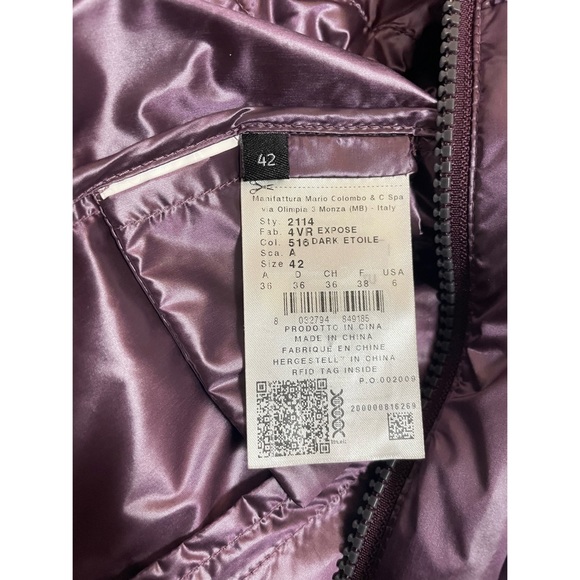NWT New $355 Colmar Hoodie Partially Quilted Purple Jacket Size 42(IT) US S - Picture 8 of 14
